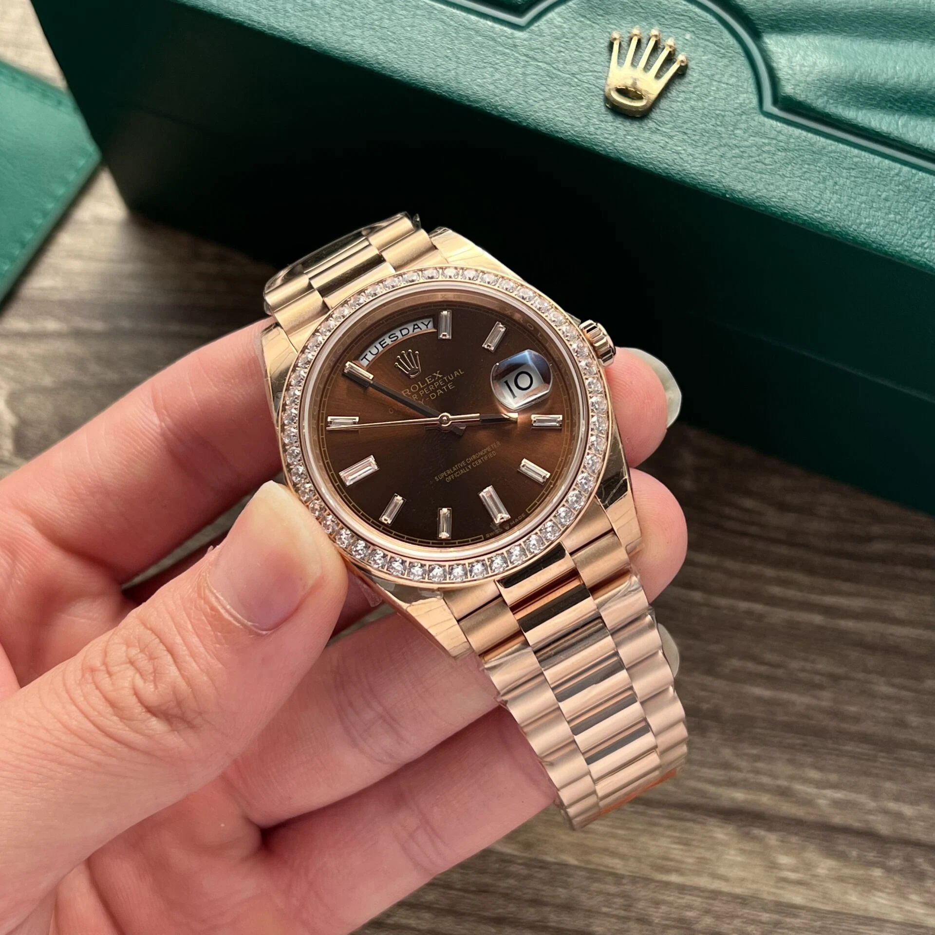 Rolex Day-Date schokoladenbraunes Zifferblatt 228345RBR 40 mm – Superclone – Bild 3