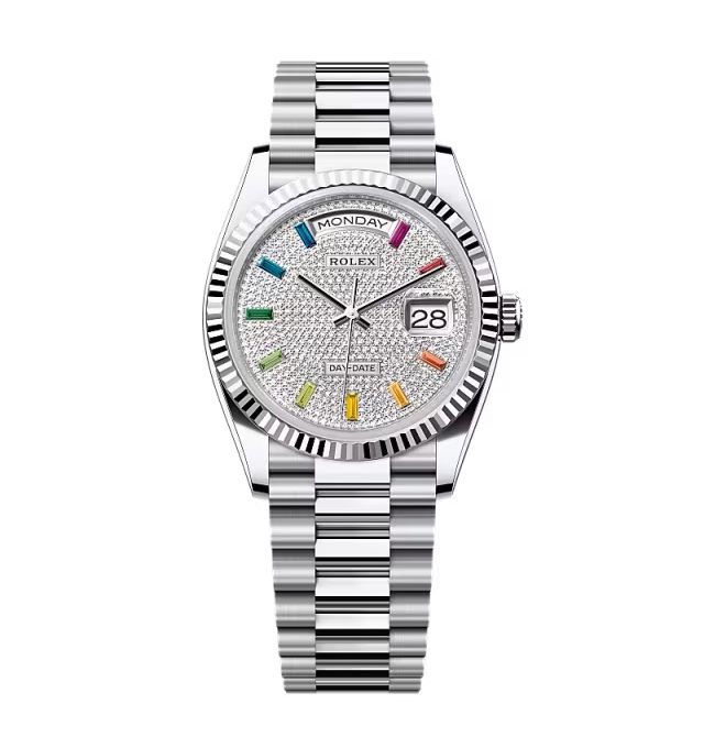 Rolex Day-Date mit Diamantbesatz-Pavé Zifferblatt 128236-0003 36 mm – Superclone