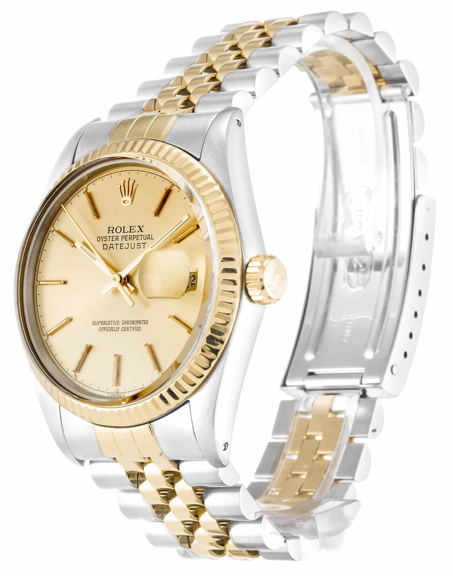 Datejust champagnerfarbenes Zifferblatt 16013 Perspektivansicht