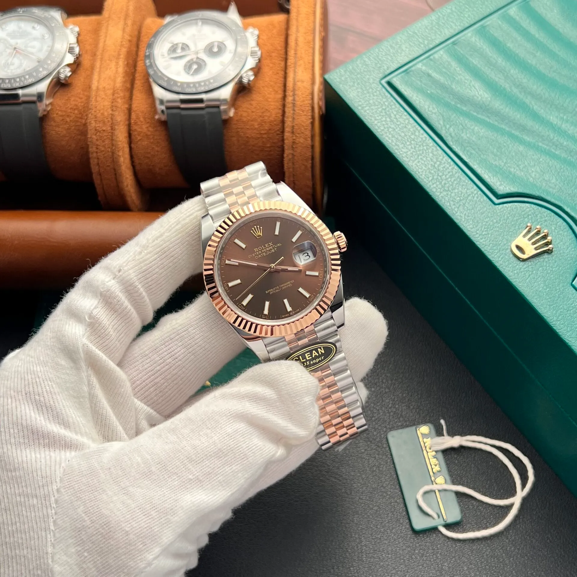 Superclone Datejust schokoladenbraunes Zifferblatt 126331 Jubilee Designdetail