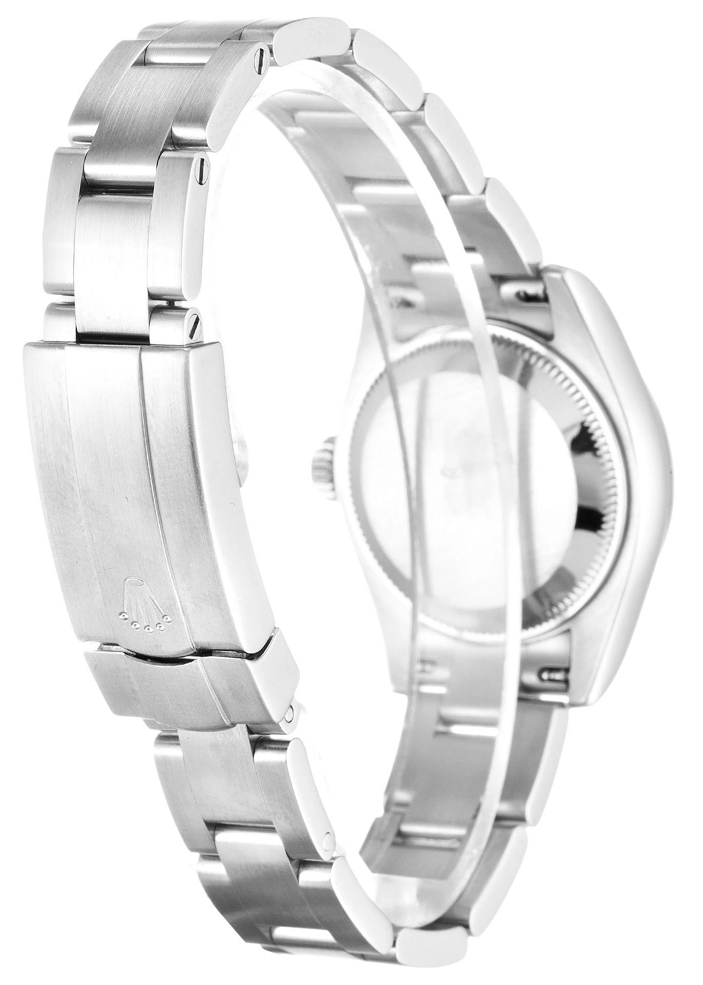 Oyster Perpetual Lady schwarzes Zifferblatt 176200 Schrägansicht