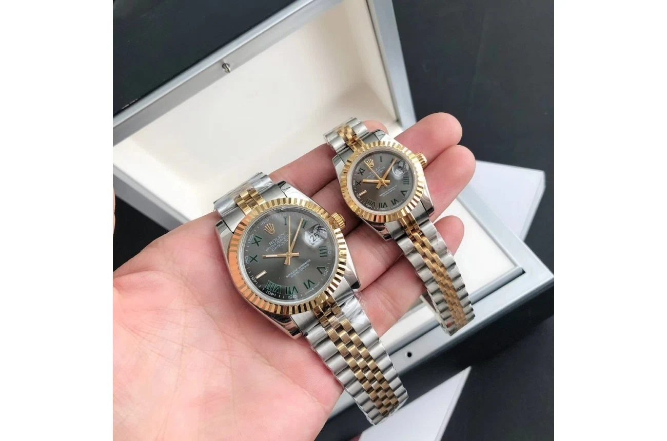 Datejust Roségold/Edelstahl Jubilee Grau/Römische Indizes
