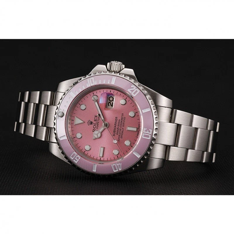 Superclone Submariner rosafarbenes Zifferblatt 1453980 Nahaufnahme