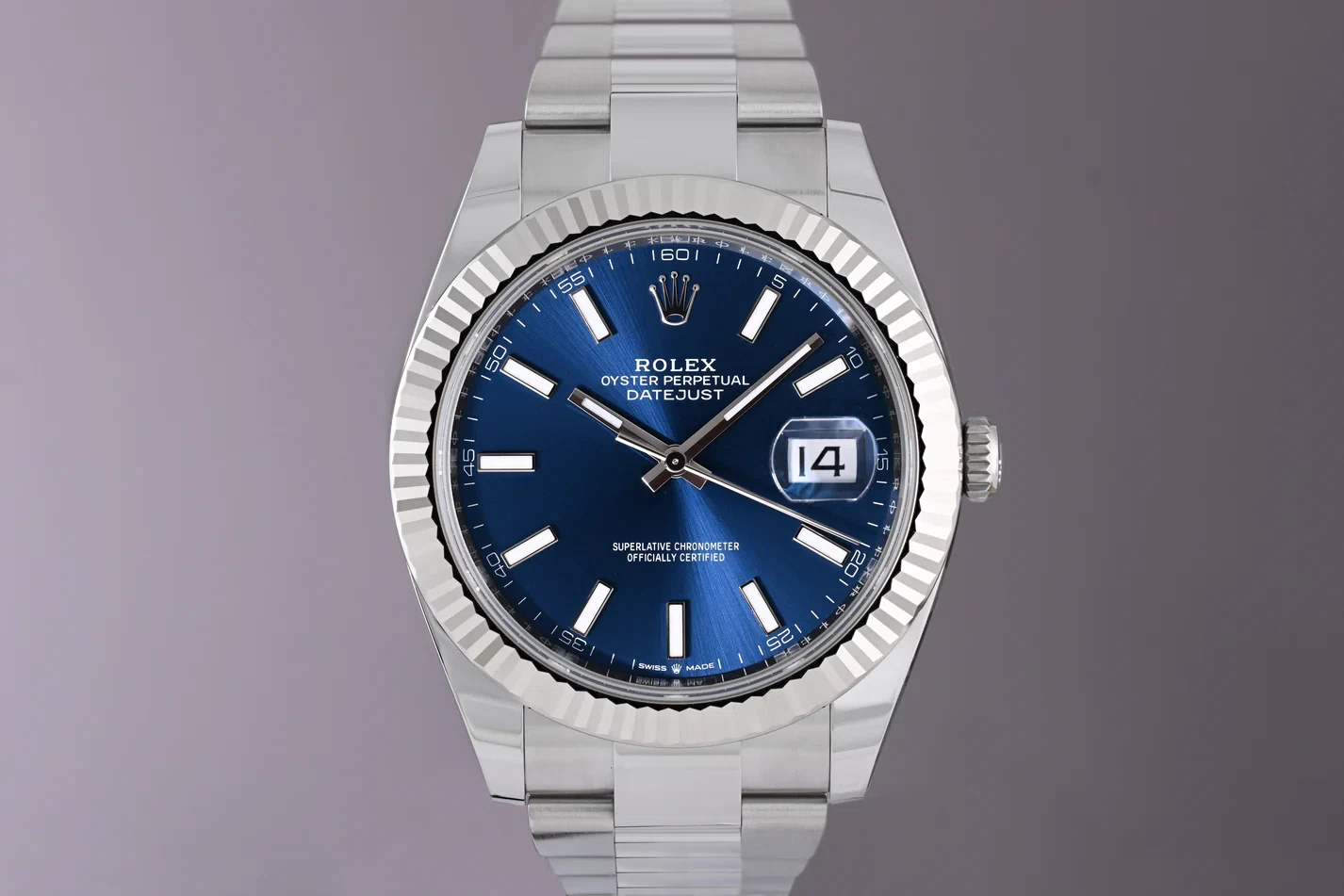 Datejust blaues Zifferblatt 126334 Oyster Perspektivansicht