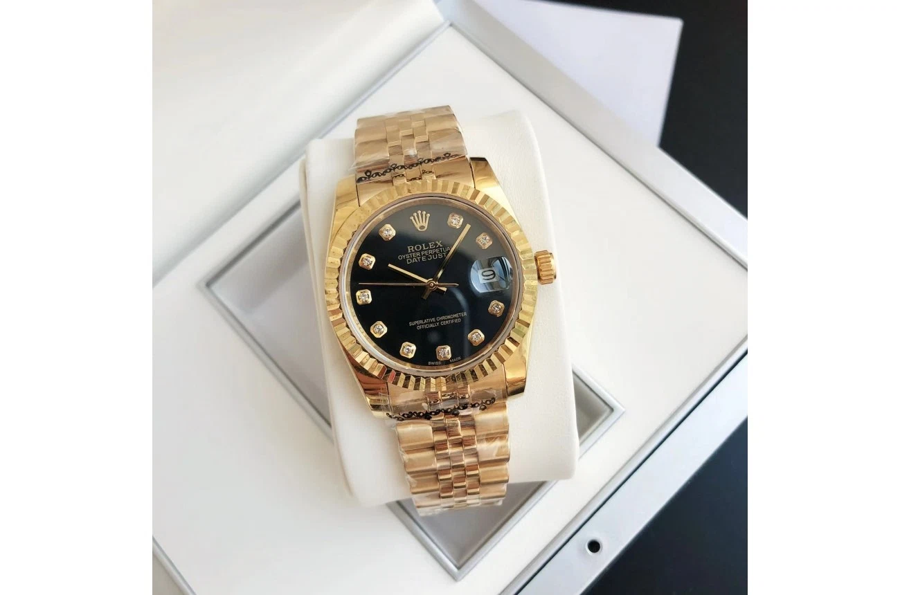 Datejust Roségold/Roségold Jubilee Schwarz/Zifferblatt Profilansicht