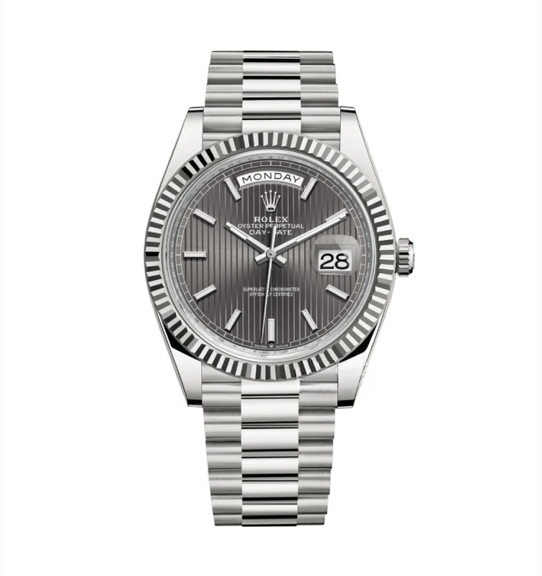 Rolex Day-Date Grau Stick Tapestry Zifferblatt 228239-0002 40 mm – Superclone