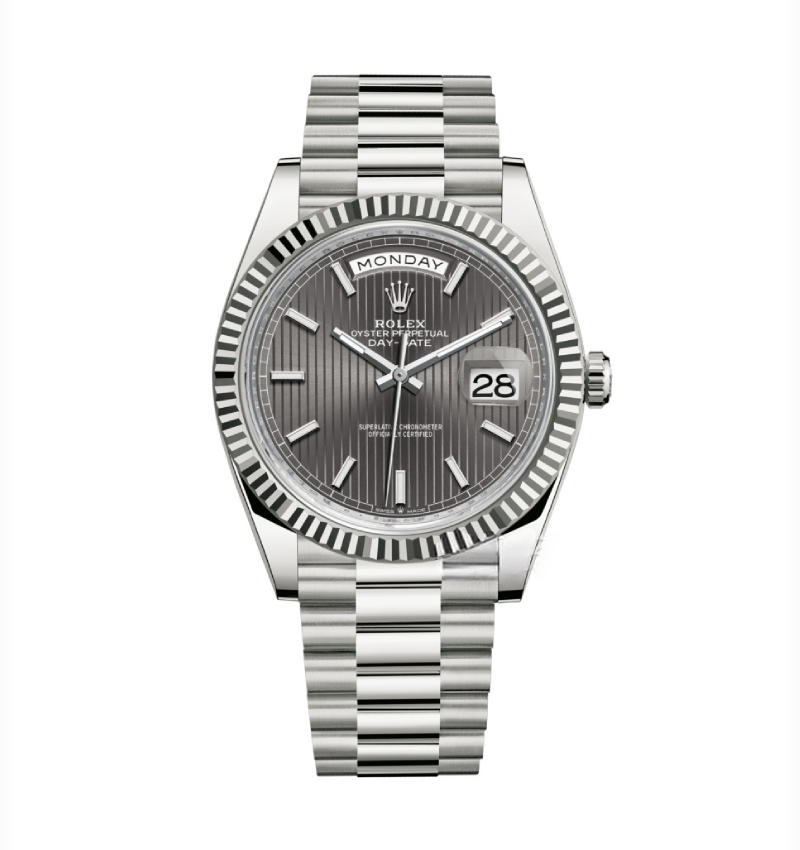 Rolex Day-Date Grau Stick Tapestry Zifferblatt 228239-0002 40 mm – Superclone