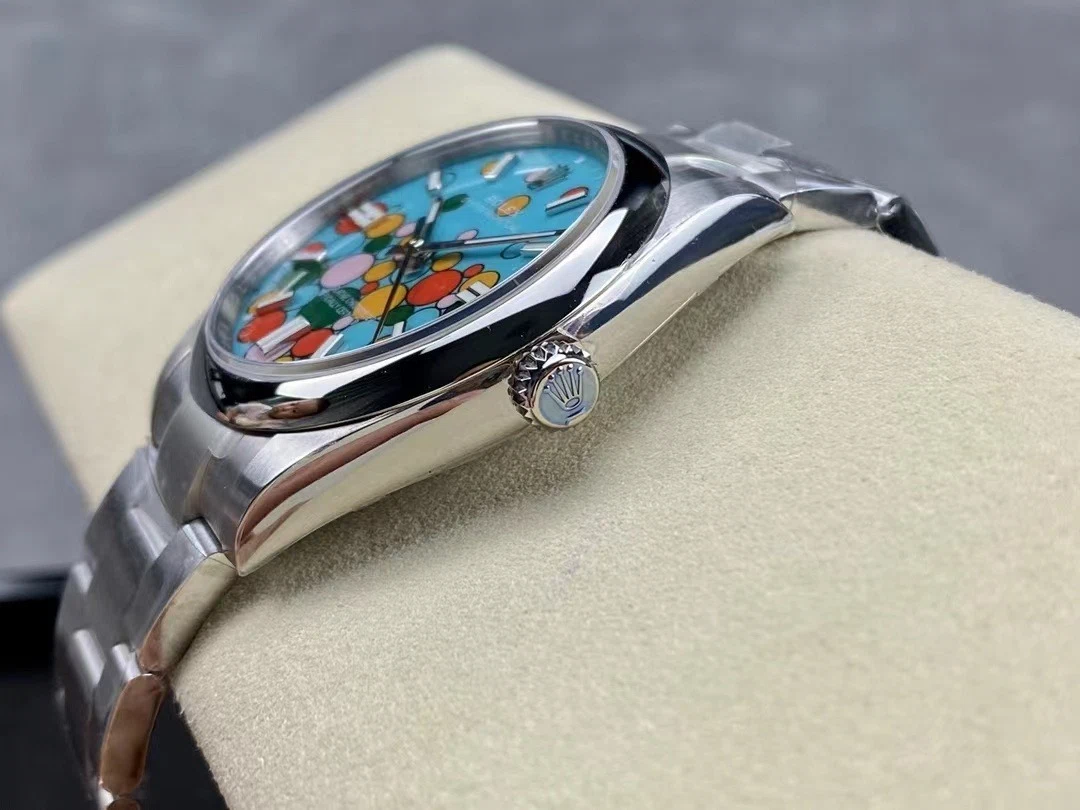 Superclone Oyster Perpetual Türkis Zifferblatt 124300 Detailansicht
