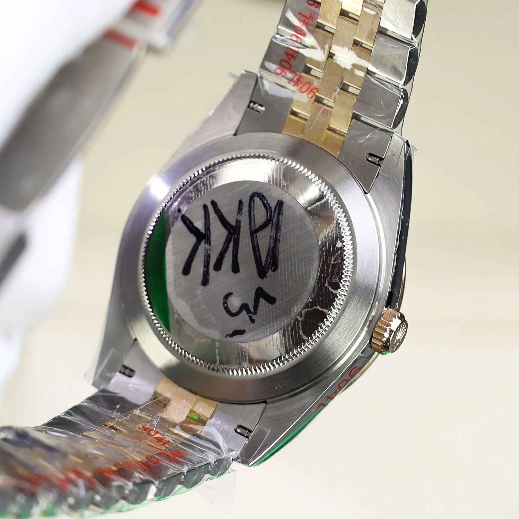 Datejust champagnerfarbenes Zifferblatt Geriffelt Lünette Jubilee Armband