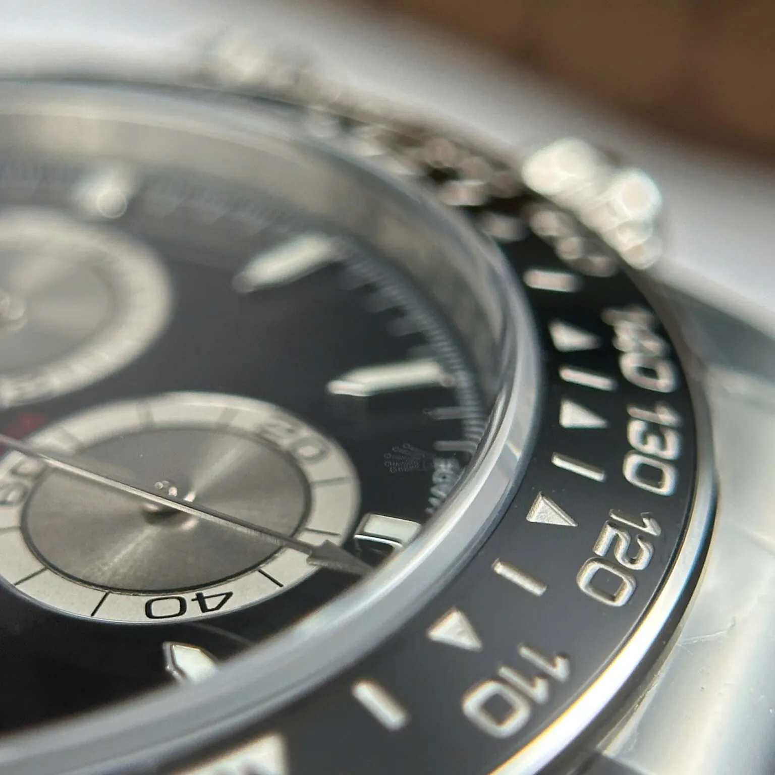 Daytona schwarzes Zifferblatt Schwarz Lünette Oysterflex Armband