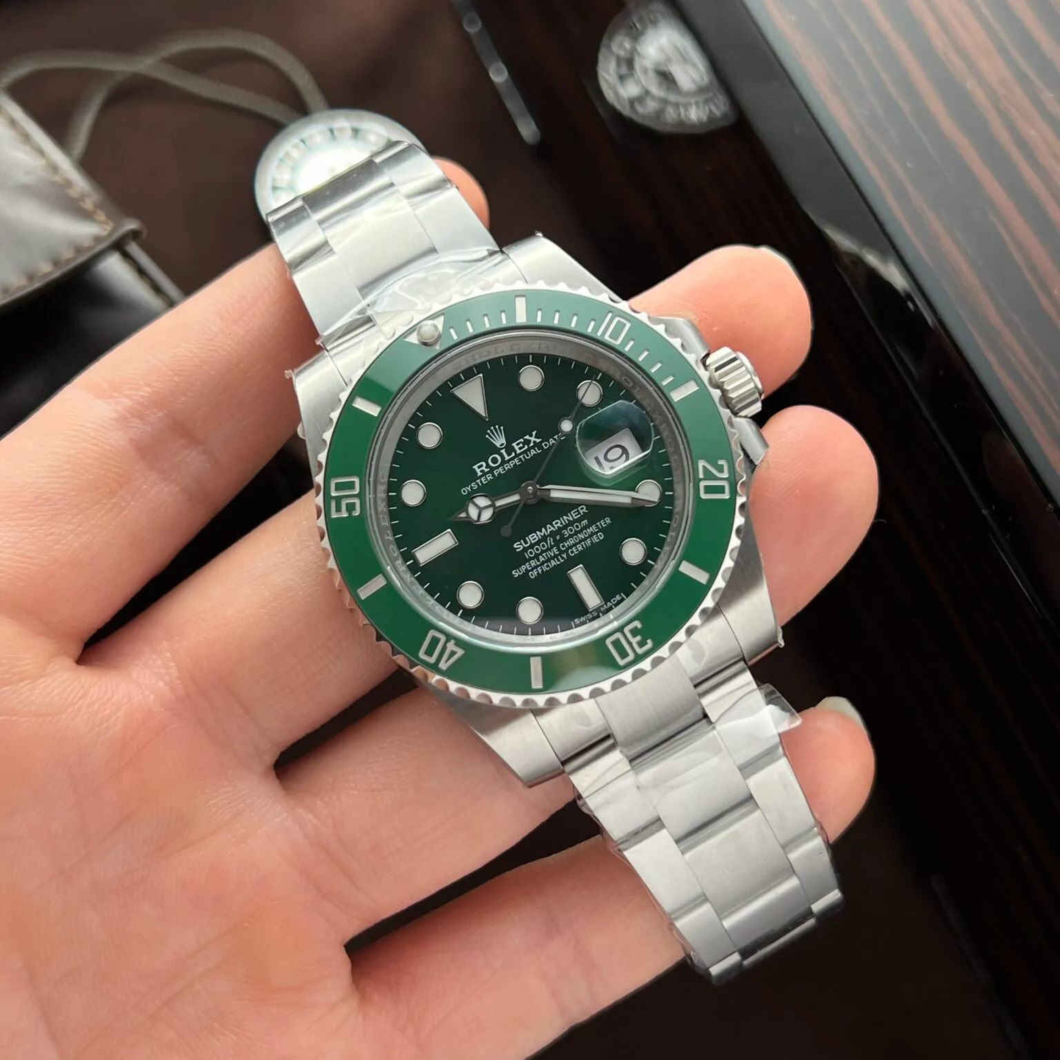 Submariner Hulk grünes Zifferblatt Grün Lünette