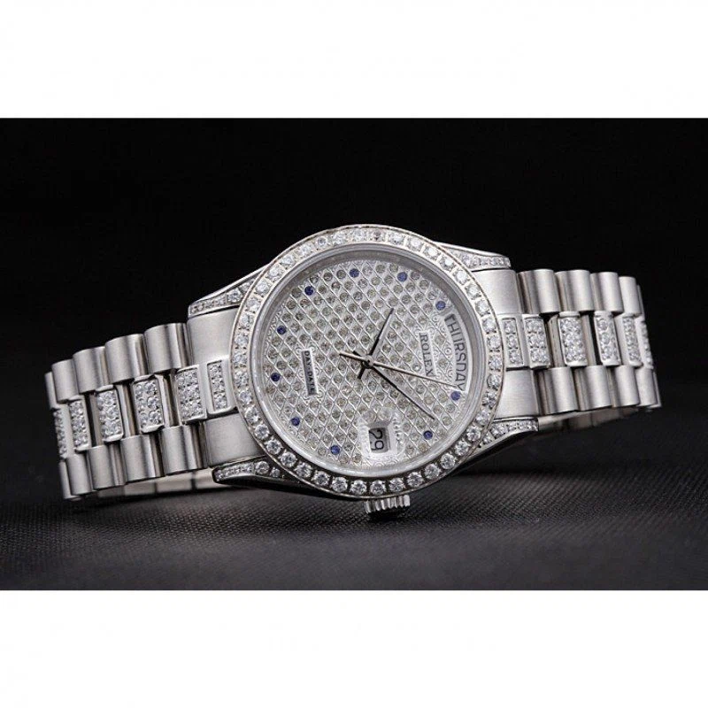 Superclone Day-Date Zifferblatt mit Diamantbesatz 621612 Nahaufnahme