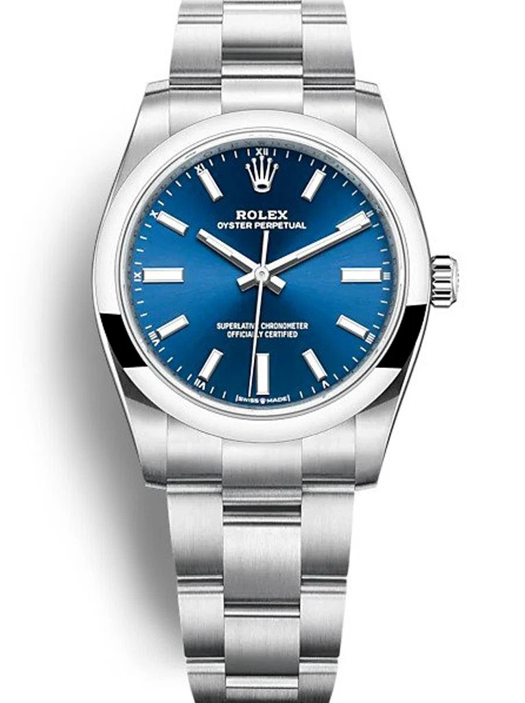 Oyster Perpetual Lady blaues Zifferblatt 124200