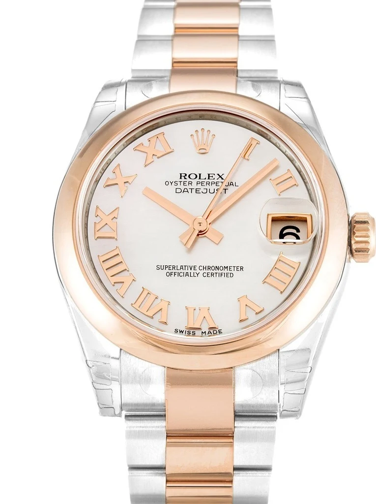 Datejust in mittlerer Größe Perlmutt-Zifferblatt 178241