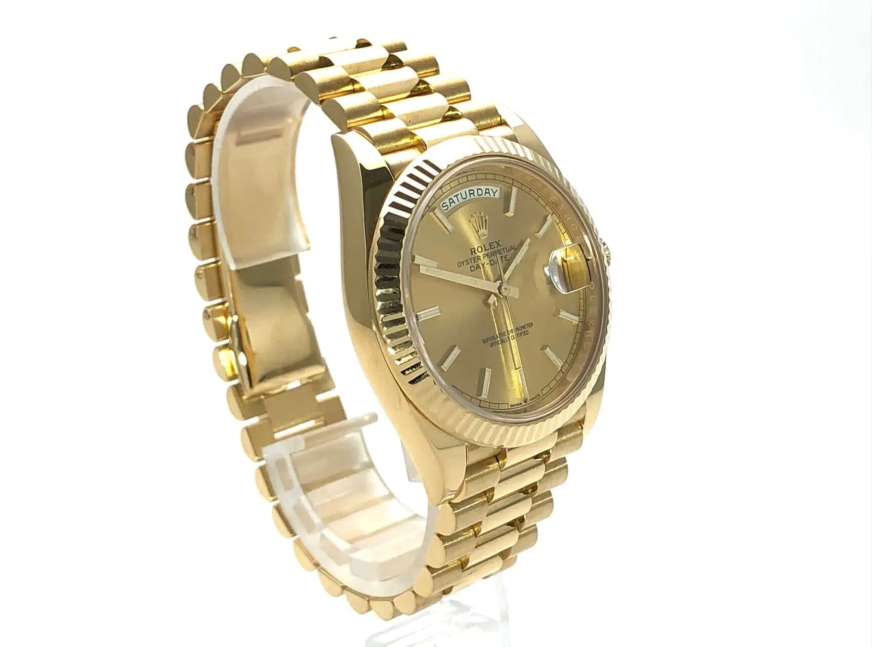 Day-Date II champagnerfarbenes Zifferblatt 228238 Perspektivansicht