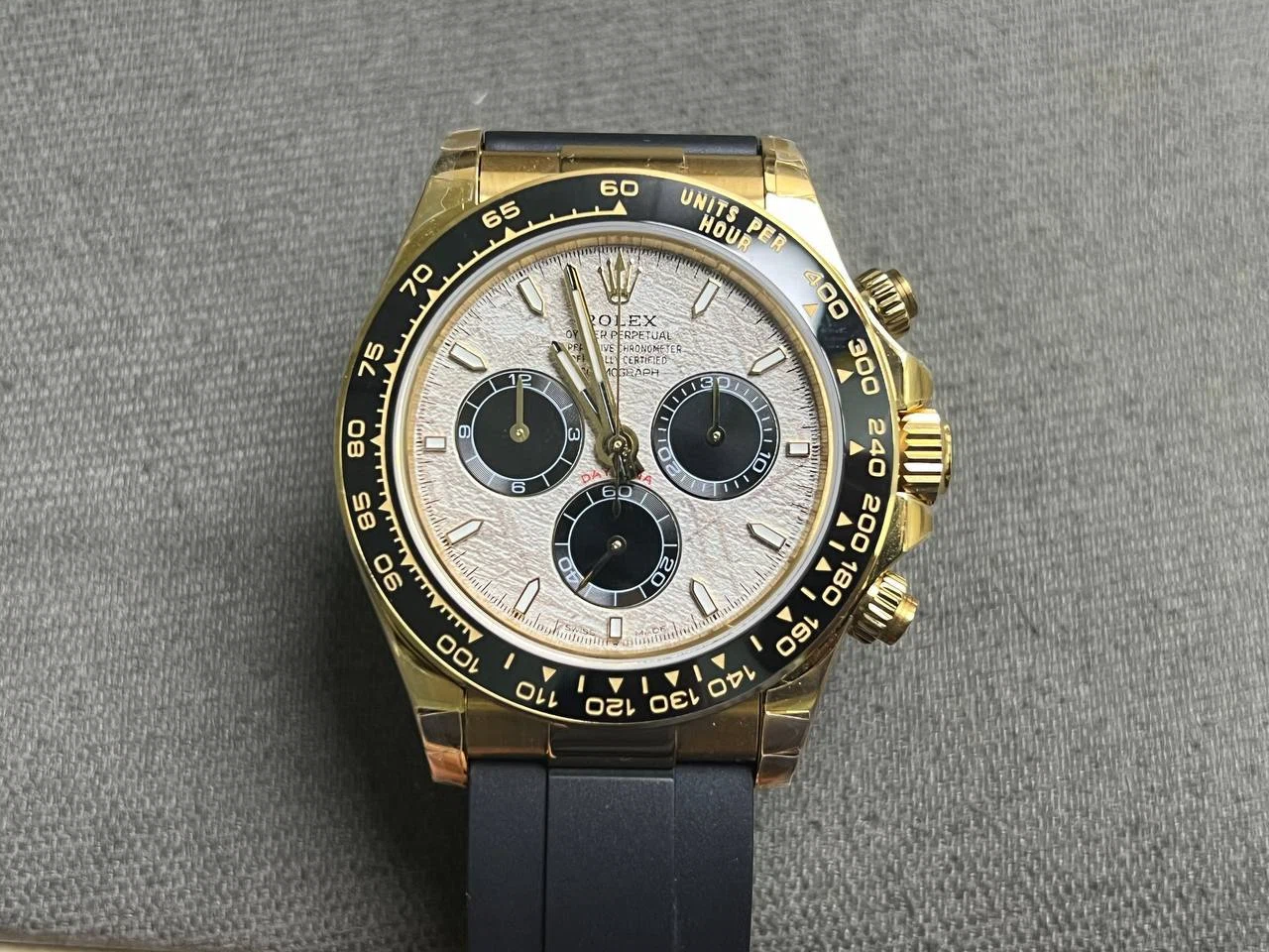 Superclone Daytona 126518LN Meteorit-Zifferblatt Nahaufnahme