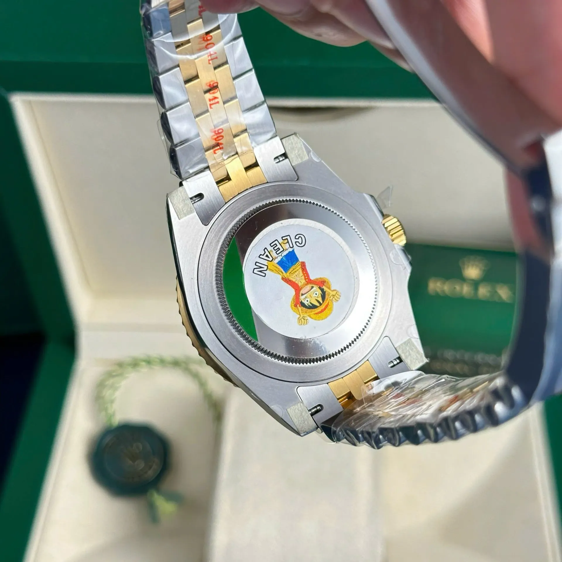 GMT Master II Zombie schwarzes Zifferblatt Schwarz und Gray Lünette Two Toned Jubilee Armband