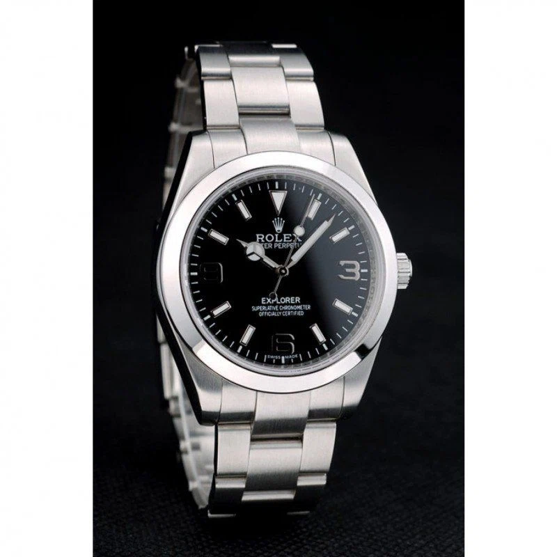 Superclone Explorer schwarzes Zifferblatt 42002 Schrägansicht