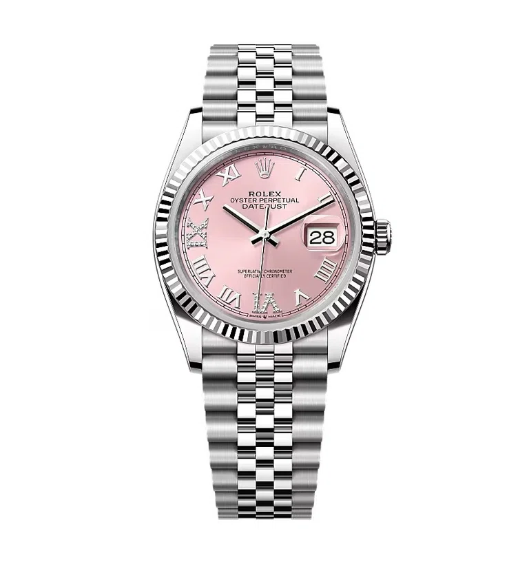 Rolex Datejust rosafarbenes Zifferblatt mit römischen Indizes 126234-0031 36 mm