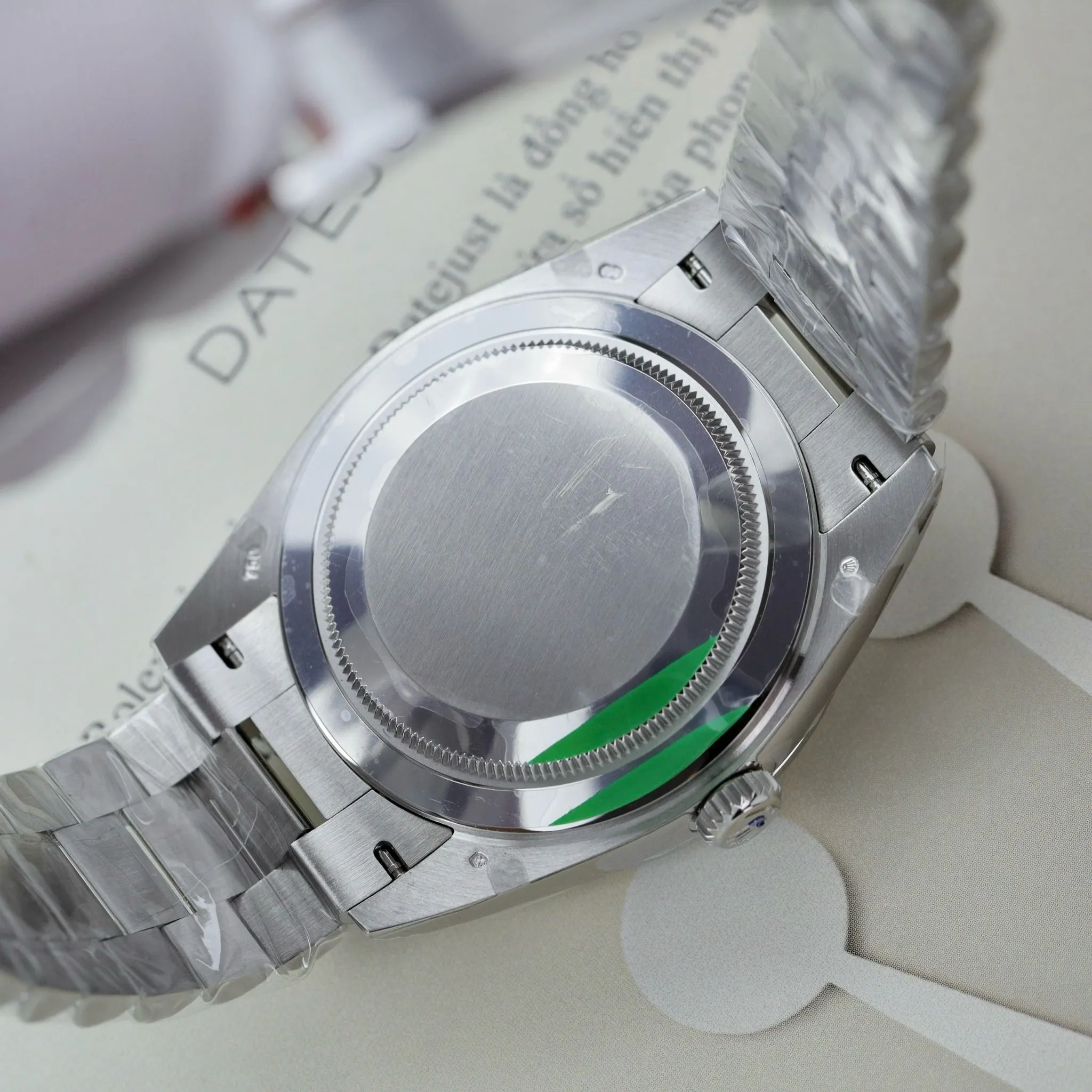 Day Date schwarzes Zifferblatt mit Diamantbesatz Lünette Presidential Armband