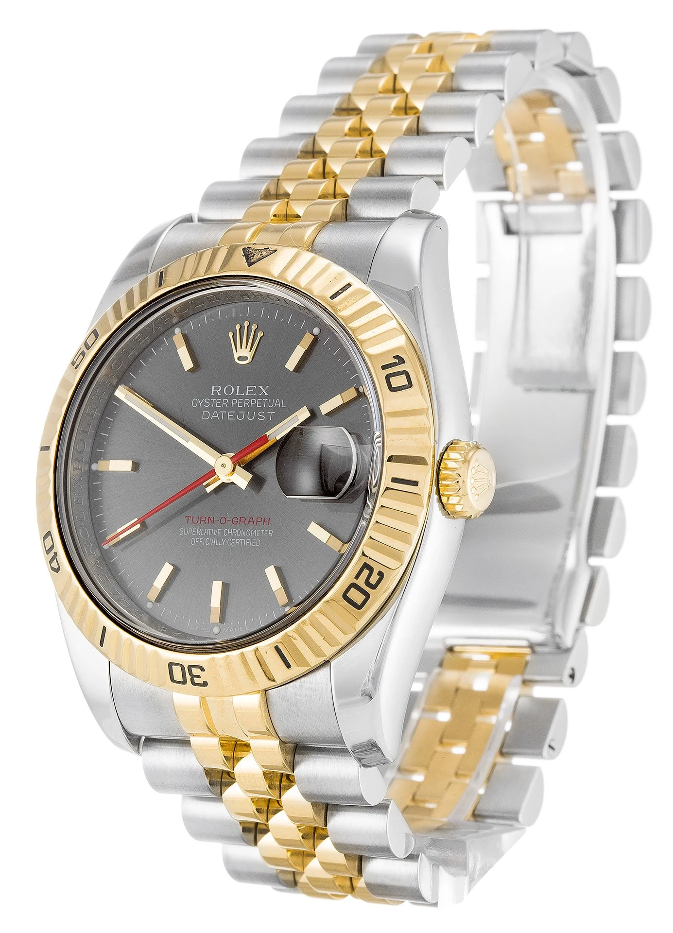 Datejust Turn-O-Graph graues Zifferblatt 116263 Perspektivansicht