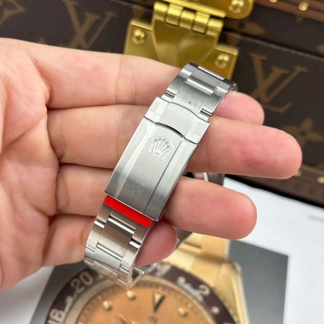 Oyster Perpetual silberfarbenes Zifferblatt Smooth Lünette Oyster Armband