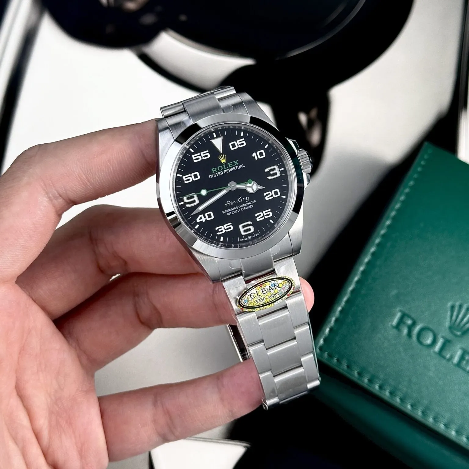 Air King schwarzes Zifferblatt Oyster Armband