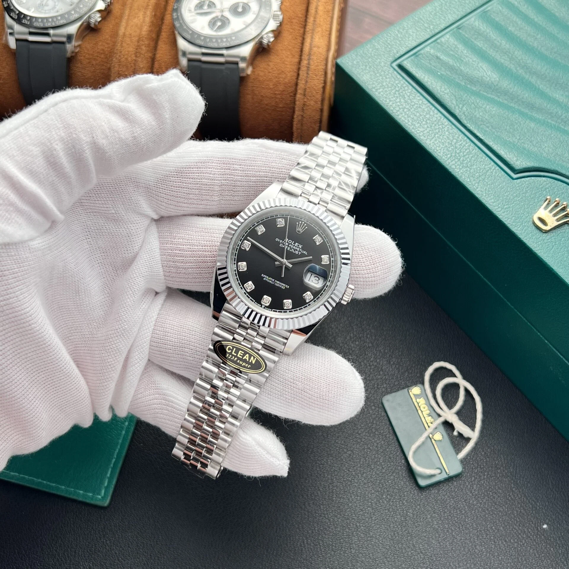 Rolex Datejust schwarzes Zifferblatt mit Diamantbesatz 126334-0012 41 mm – Bild 5