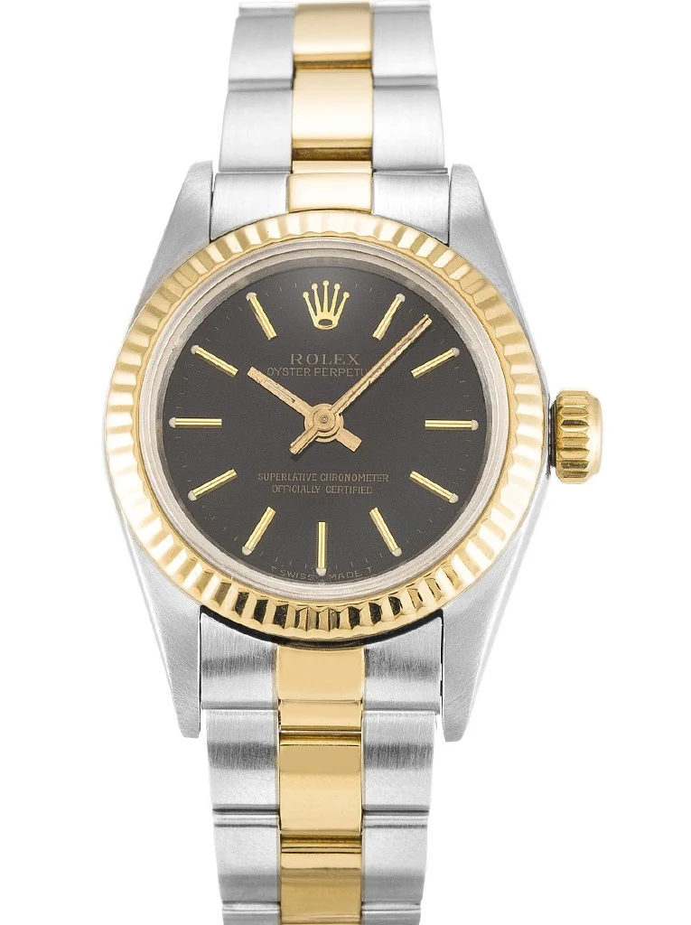 Oyster Perpetual Lady schwarzes Zifferblatt 67193
