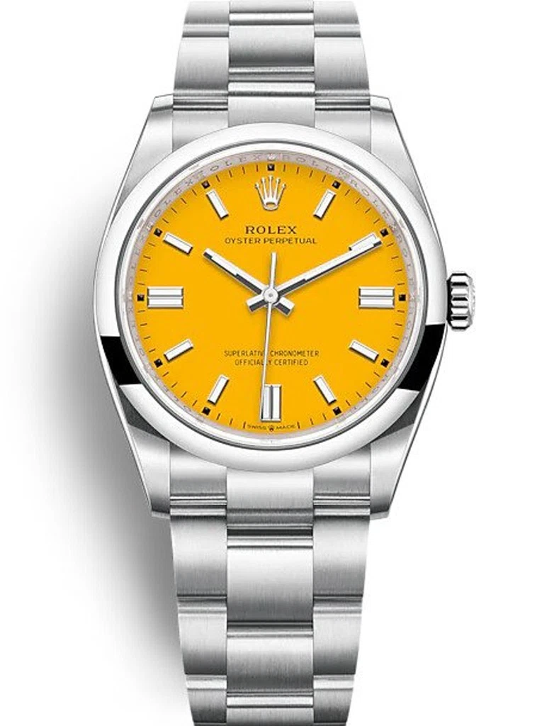 Oyster Perpetual Lady gelbes Zifferblatt 126000