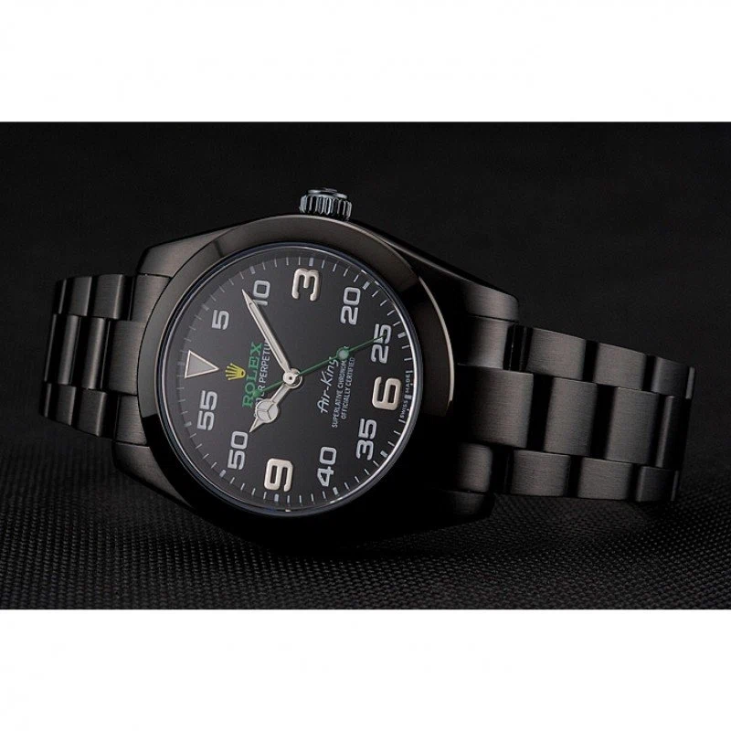Air-King schwarzes Zifferblatt 1454019 Nahaufnahme