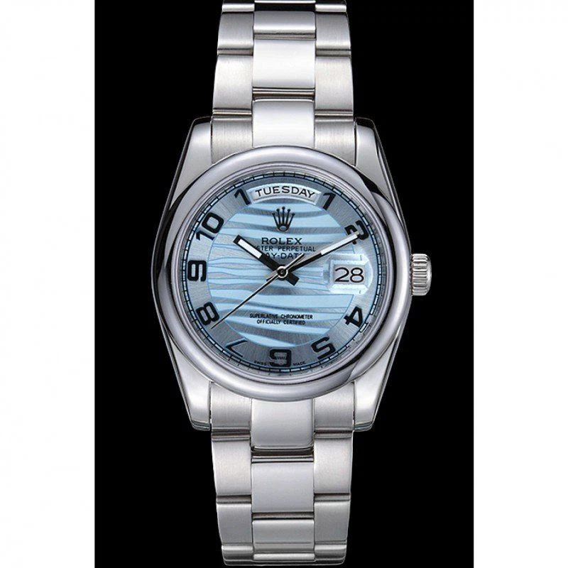 Day-Date blaues Zifferblatt 7470 Perspektivansicht