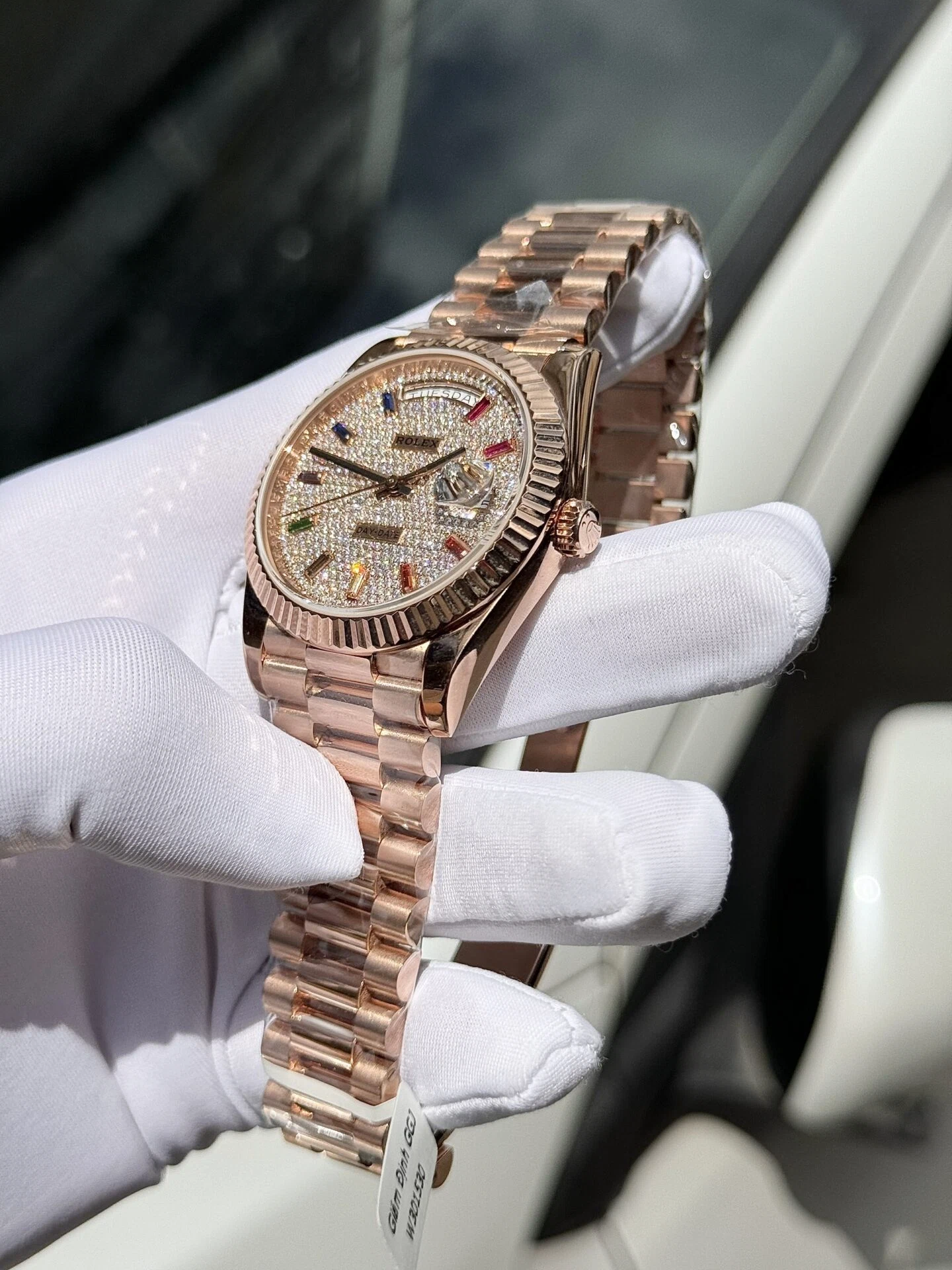 Rolex Day-Date mit Diamantbesatz-Pavé Zifferblatt 128235-0039 36 mm – Superclone – Bild 5