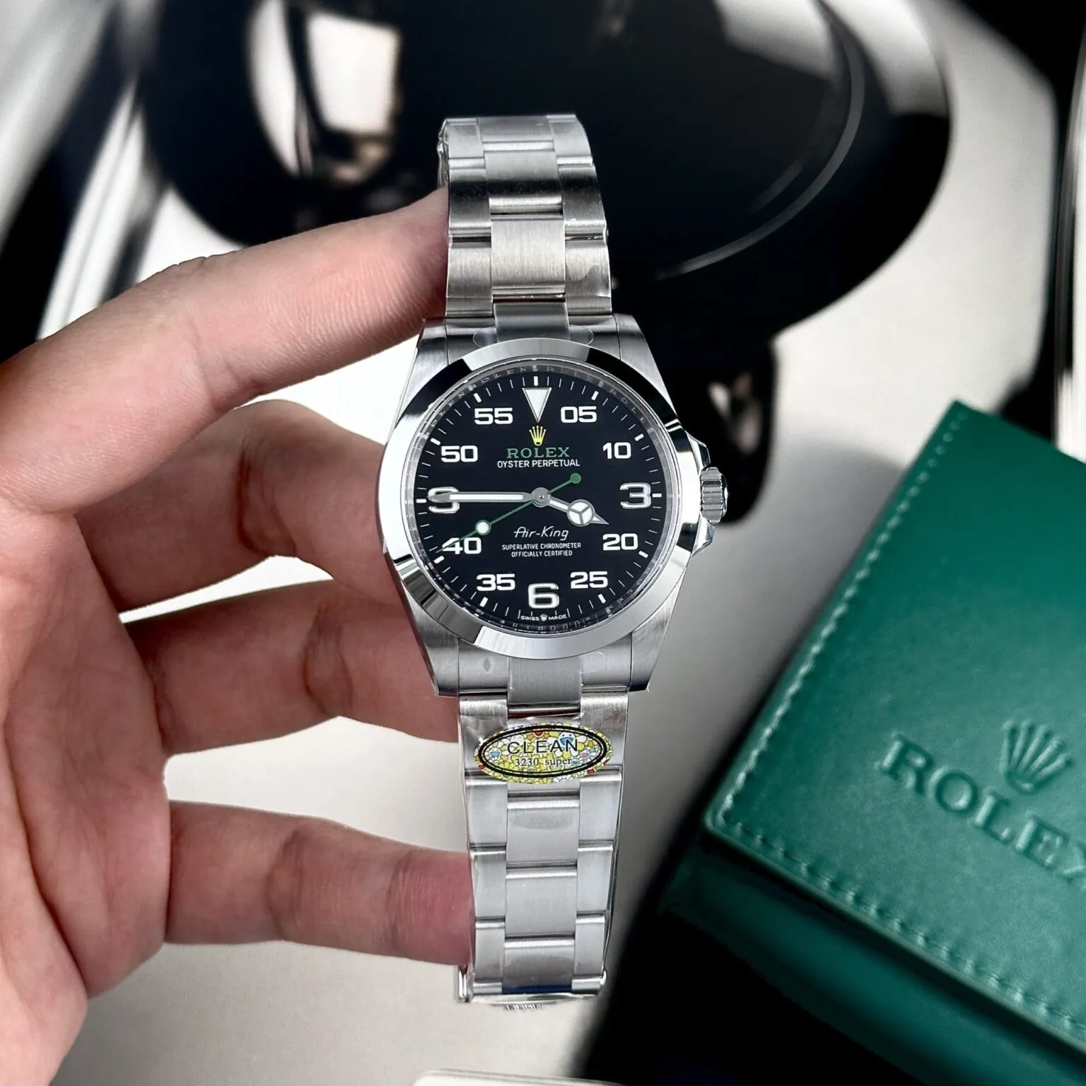 Air King schwarzes Zifferblatt Oyster Armband