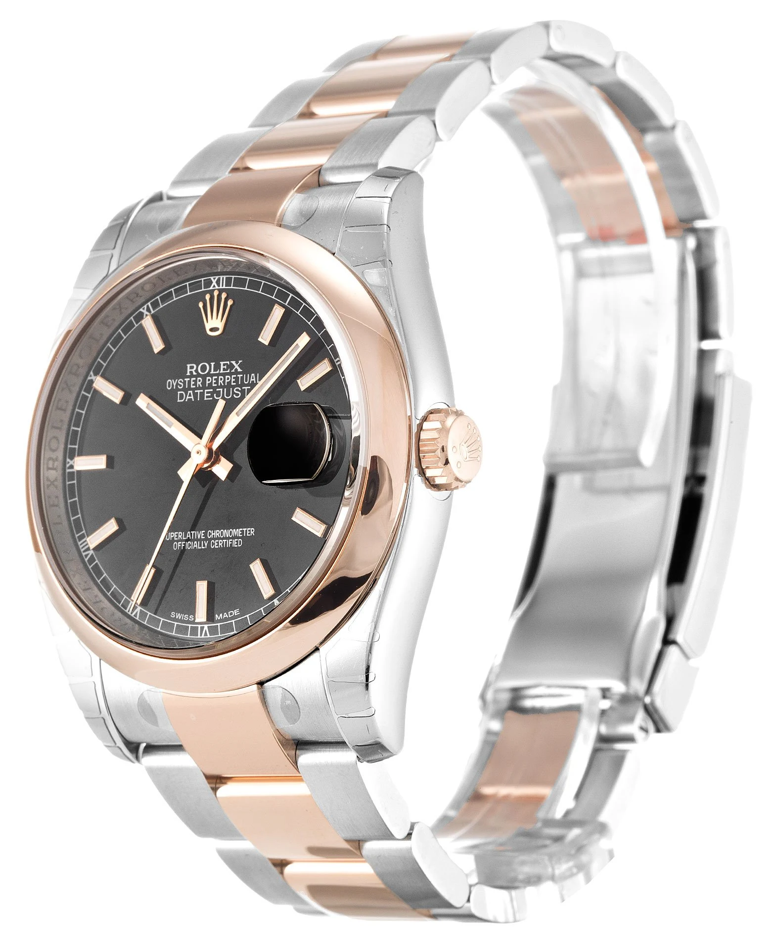 Datejust schwarzes Zifferblatt 116201 Perspektivansicht