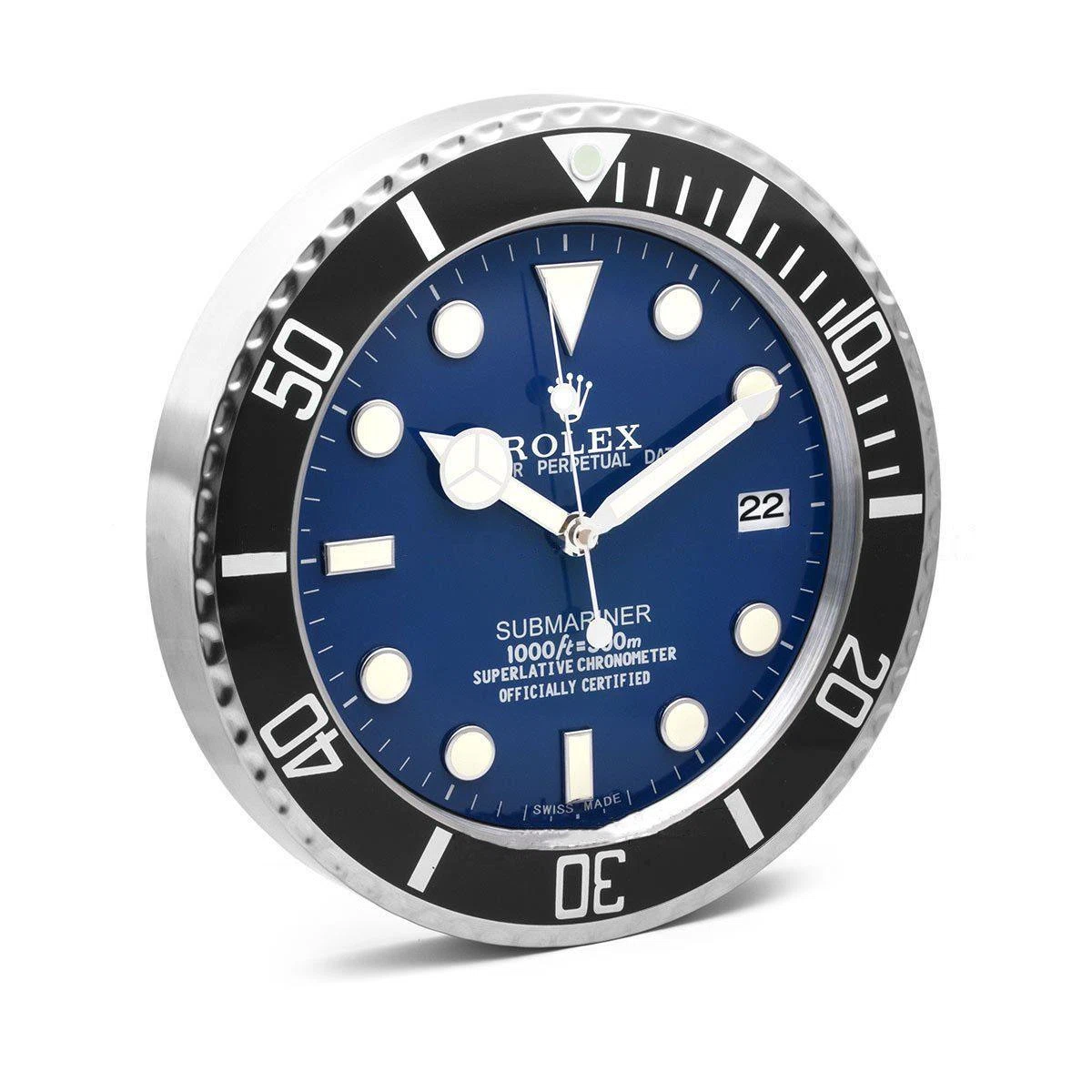 Wanduhr – SUBMARINER Schwarz/Blau