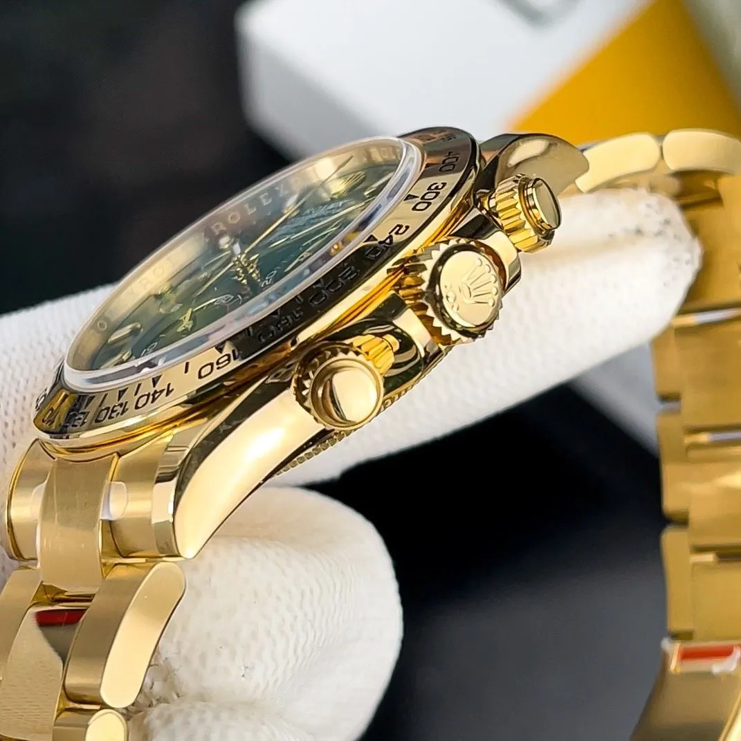 Daytona John Mayer grünes Zifferblatt Gold Lünette Oyster Armband