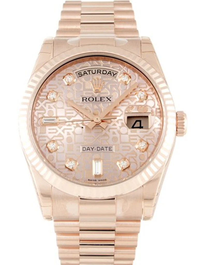 Day-Date roséfarbenes Zifferblatt 118235 F
