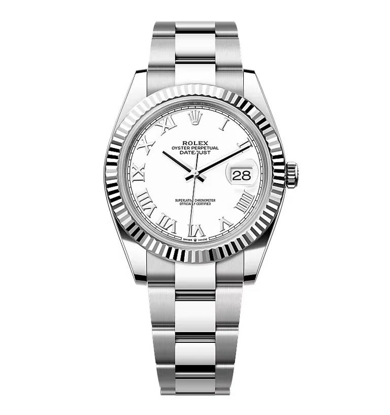 Rolex Datejust weißes Zifferblatt mit römischen Indizes 126334-0023 41 mm