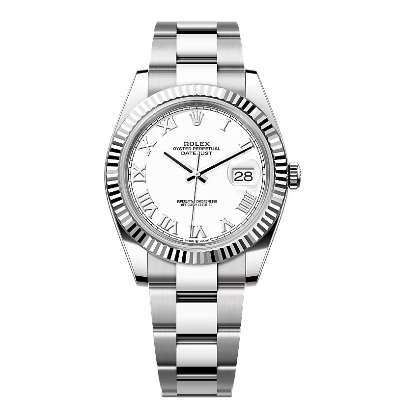 Rolex Datejust weißes Zifferblatt mit römischen Indizes 126334-0023 41 mm