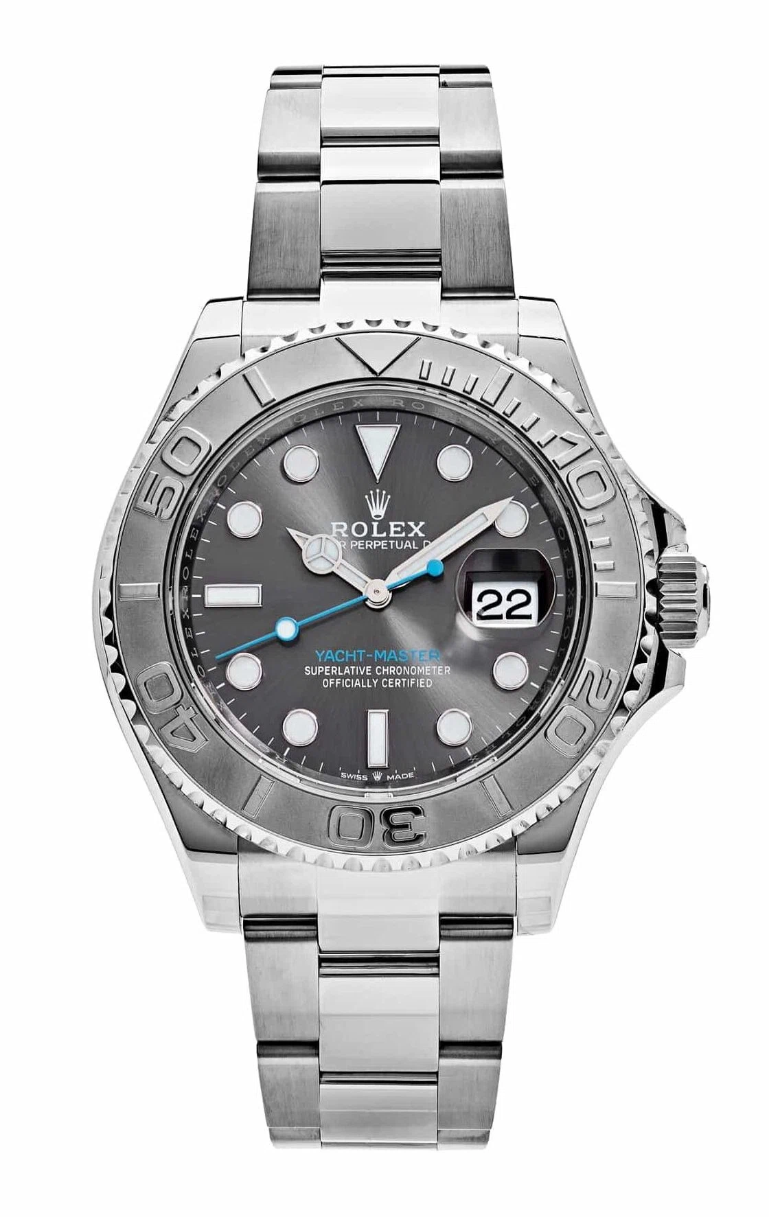 Superclone Yacht-Master rhodiumfarbenes Zifferblatt 126622