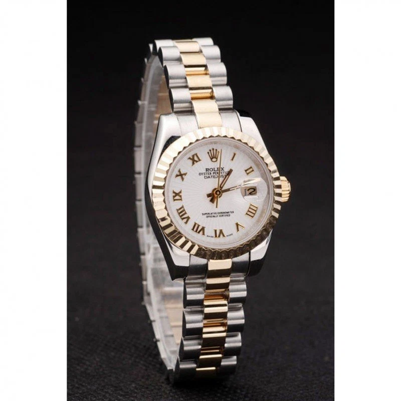 Superclone Datejust weißes Zifferblatt SRL104 Schrägansicht