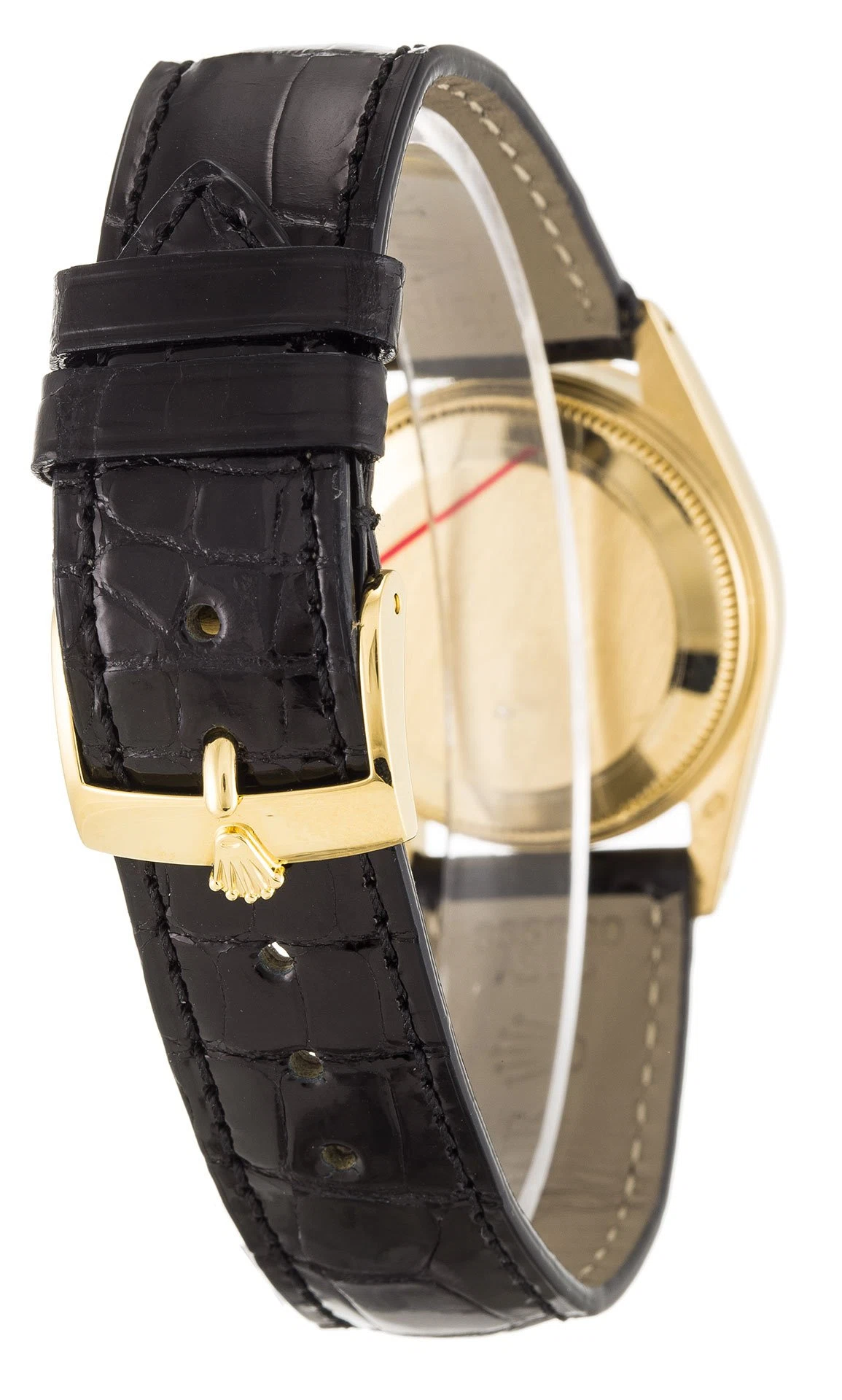 Datejust in mittlerer Größe schwarzes Zifferblatt 6827 Schrägansicht