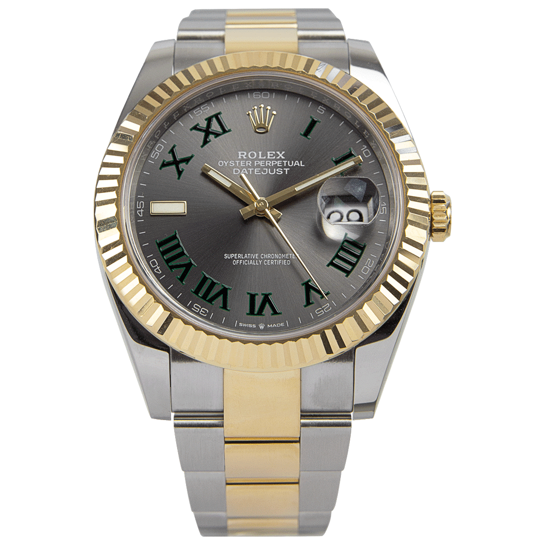 Datejust II rhodiumfarbenes Zifferblatt 126333 "Wimbledon" Bicolor Oyster