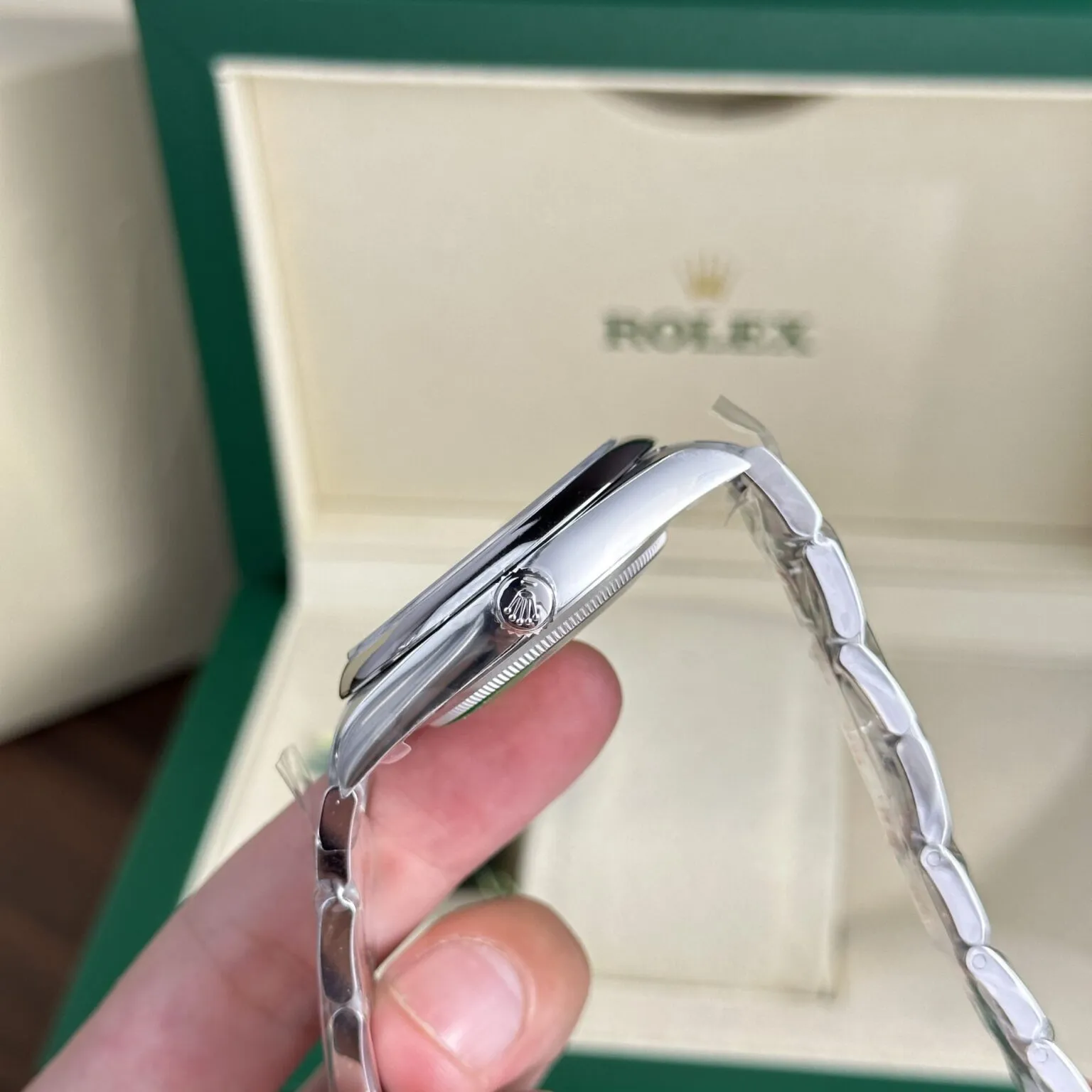 Oyster Perpetual silberfarbenes Zifferblatt Oyster Armband