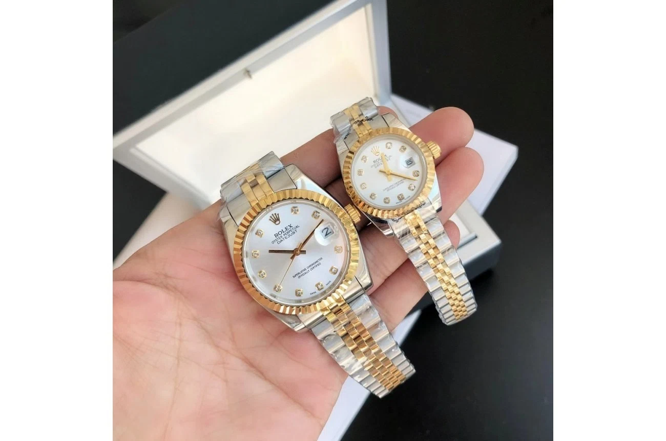 Datejust Roségold/Edelstahl Jubilee Silber/Diamantindizes