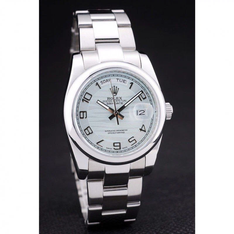 Day-Date blaues Zifferblatt 7470 Schrägansicht