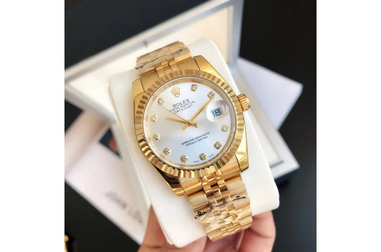 Datejust Roségold/Roségold Jubilee Silber/Zifferblatt Perspektivansicht