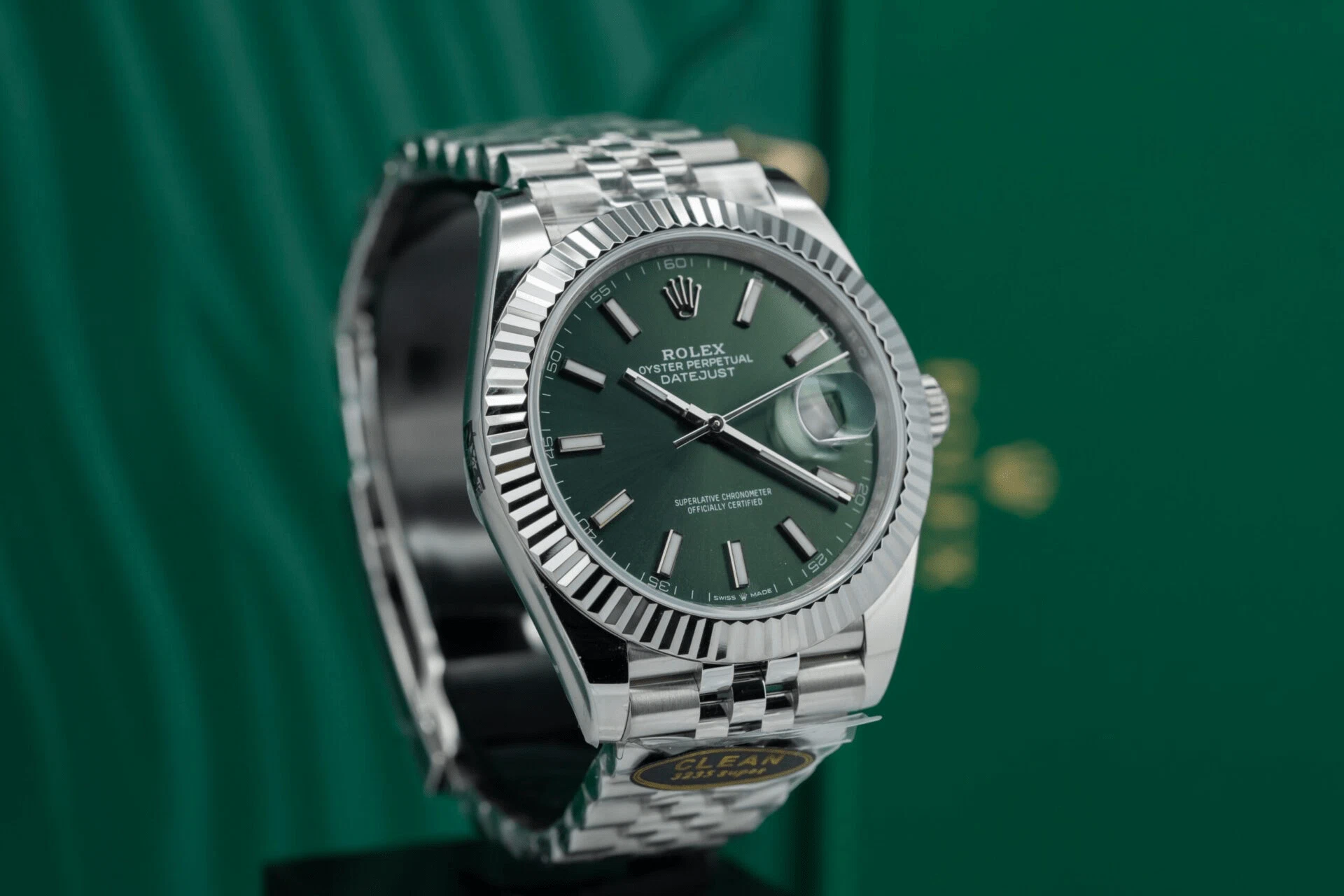 Datejust mintgrünes Zifferblatt Geriffelt Lünette Jubilee Armband