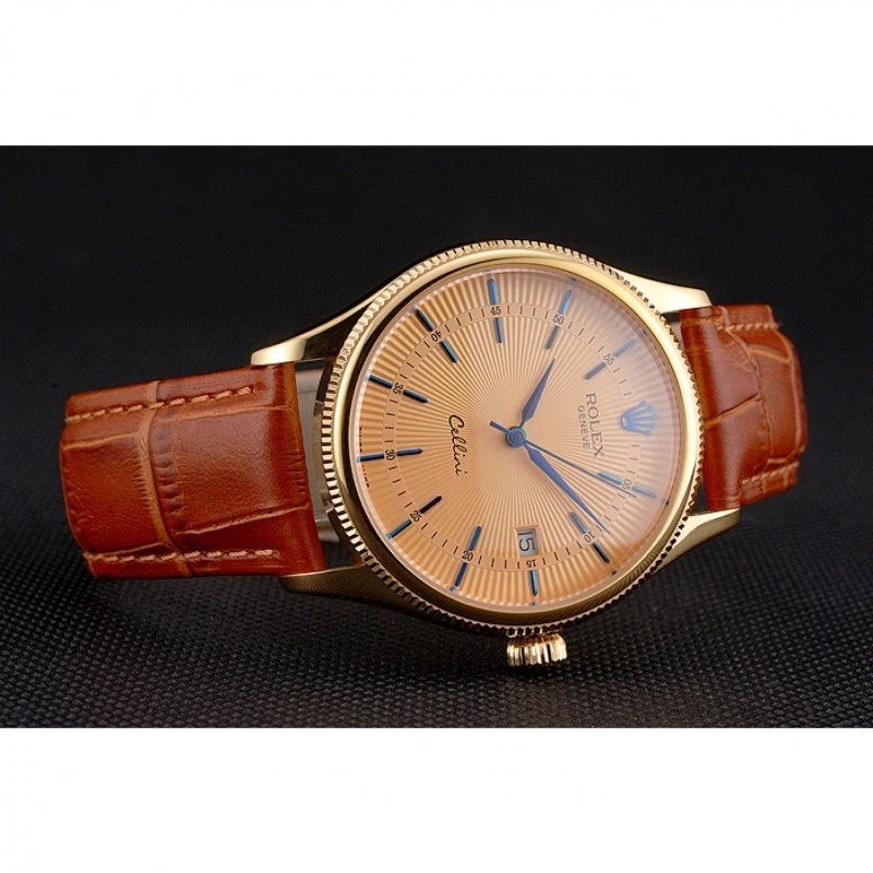 Superclone Cellini goldfarbenes Zifferblatt REP016797 Nahaufnahme
